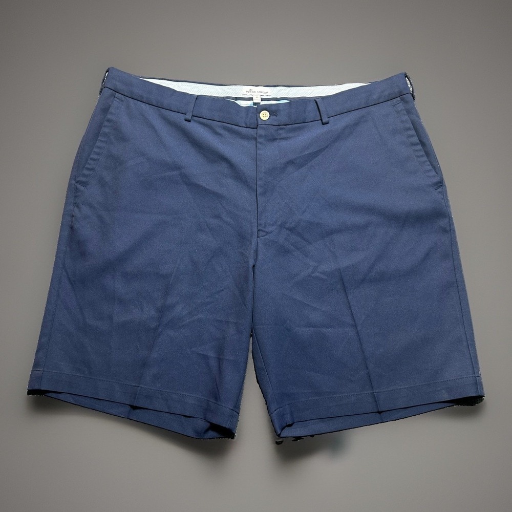 Peter Millar Salem Golf Shorts Mens 40 Navy Blue Stretch Performance Classic Fit